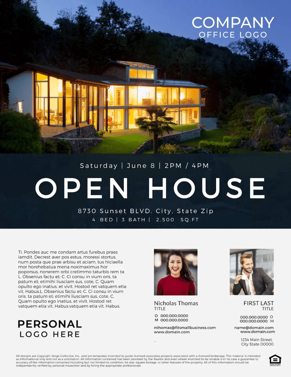 open house email template with multiple photos